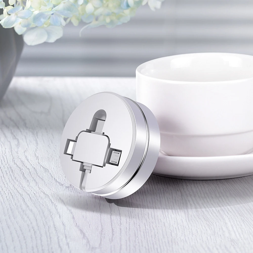 Cafele 3в1 USB кабель type C Micro USB кабель для iPhone XS IOS 12 Выдвижной зарядный кабель для samsung Xiaomi Дата-кабель синхронизации - Цвет: Белый