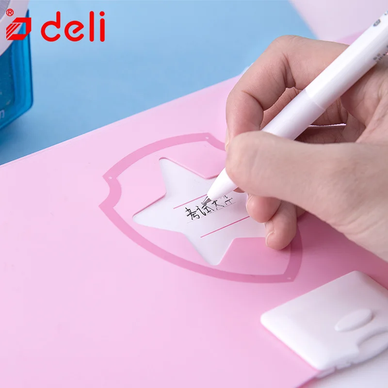 Deli, Портативная Сумка для документов, Студенческая, деловая, водонепроницаемая, Портативная сумка для хранения, поставки, милый рисунок собаки, ПВХ сумка, папка для файлов 72462
