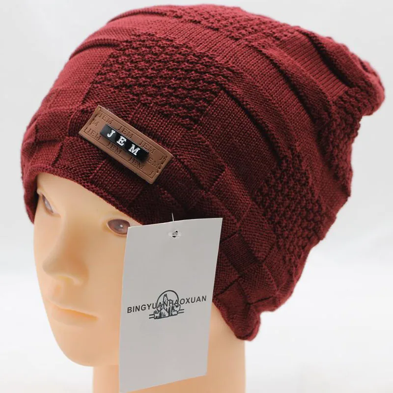 Bingyuanhaoxuan Марка вязать Для мужчин зимняя шапка шапки толстые Skullies В Капот Шапки