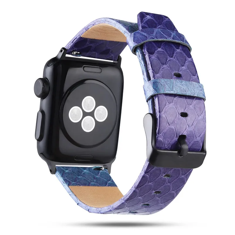 Ремешки из змеиной кожи для Apple Watch 4, 3, 2, 1, кожаный ремешок для Apple Watch 42 мм, 44 мм, 38 мм, 40 мм, для iWatch, ремешок 42 мм, 44 мм