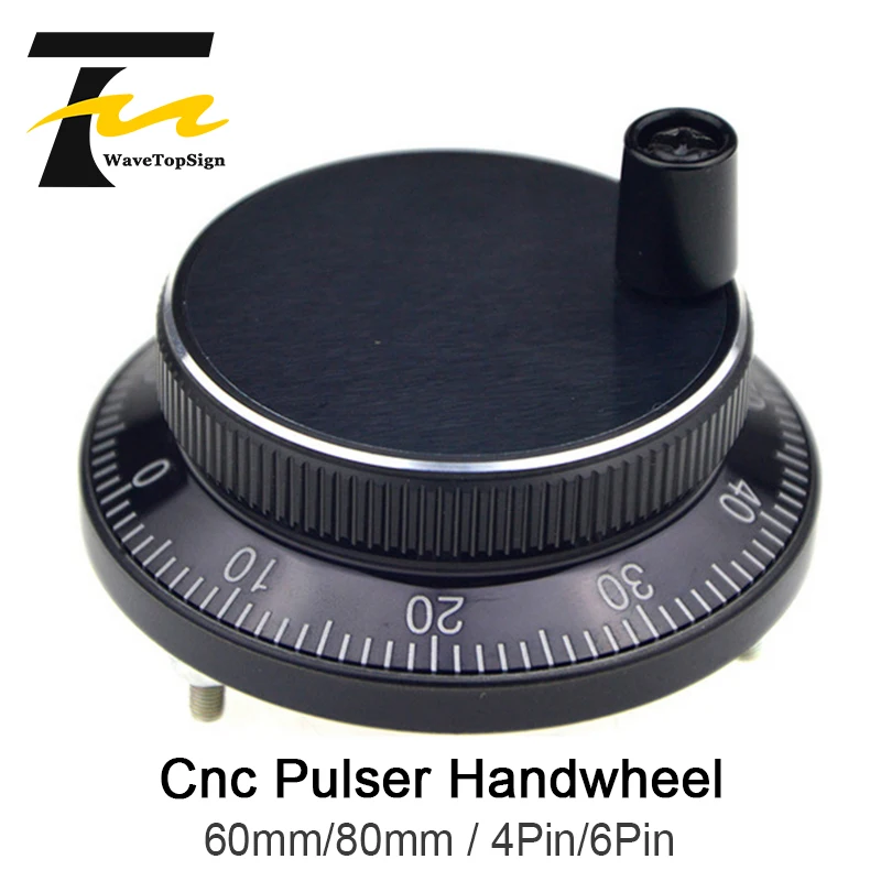 WaveTopSign CNC Pulser HandWheel диаметром 60 мм 80 Pulse 100 DC5V 6 контактов или 4 контакта машина
