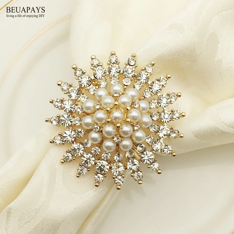 

50pcs/lot napkin buckle napkin ring Hotel wedding decoration christmas XMAS party favors DIY pearl mouth cloth ring metal napkin