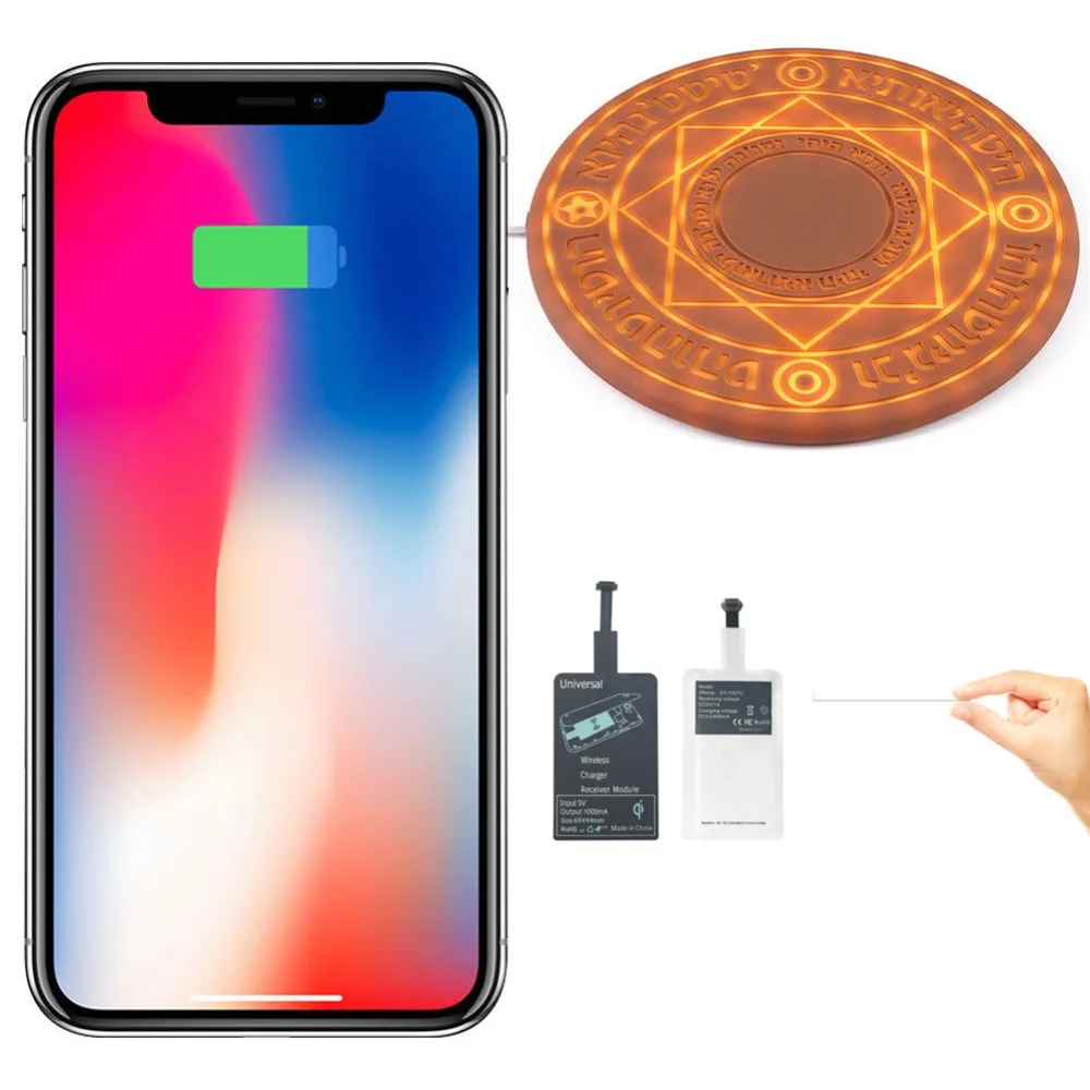 Buyincoins светящиеся Беспроводной быстро Зарядное устройство 10 Вт для iPhone 8 Plus X XS Max XR