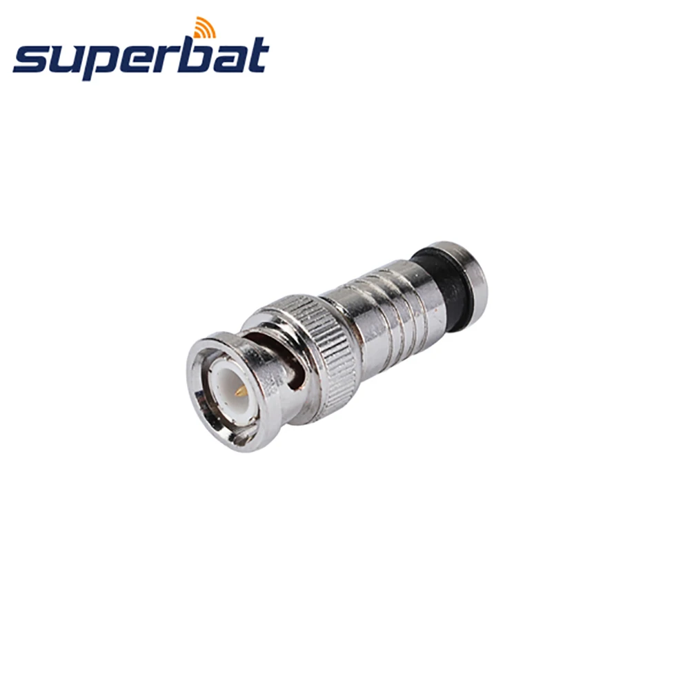 Superbat 5pcs BNC Male Straight Crimp Attachment for KSR240 Cable RF Coaxial Connector 50 Ohm