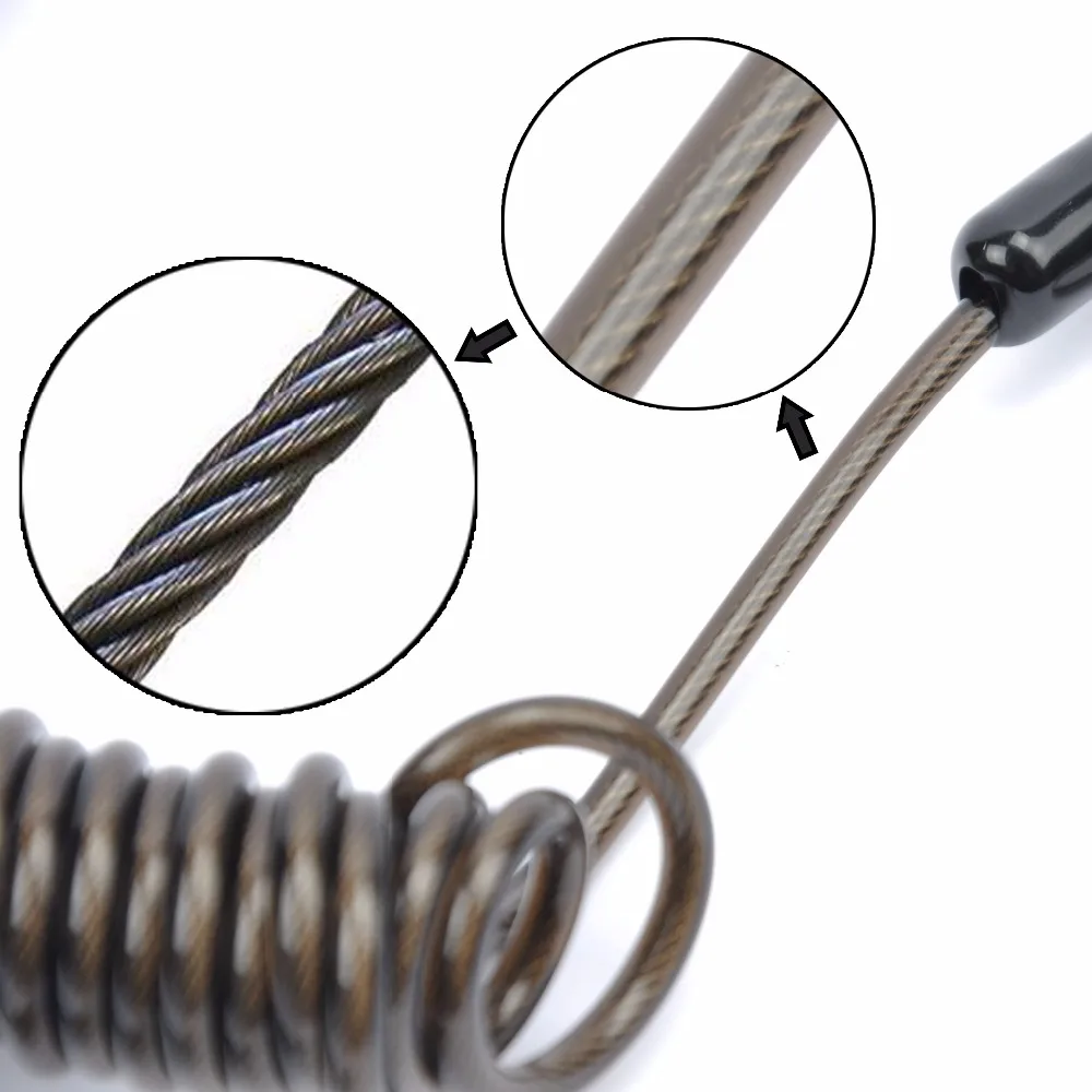 JEKOSEN 63 дюйма 33 фунта проволока из нержавеющей стали Спиральный шнур безопасности