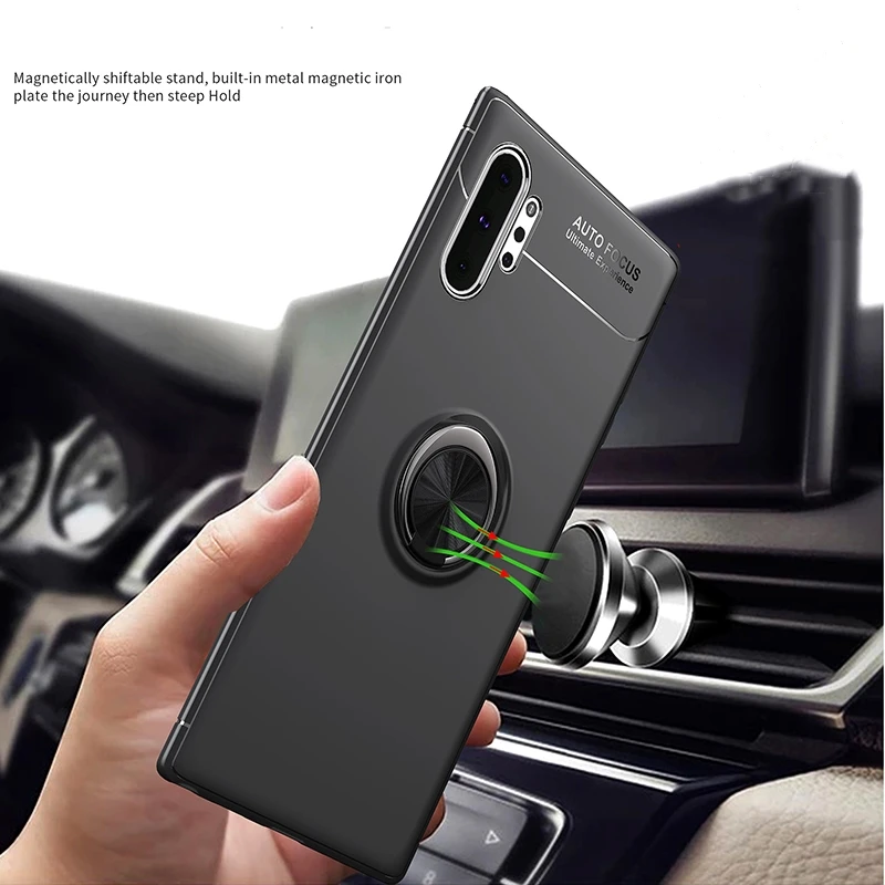 Чехол для samsung galaxy Note 10 plus Note10 + автомобильный магнитный держатель Мягкая