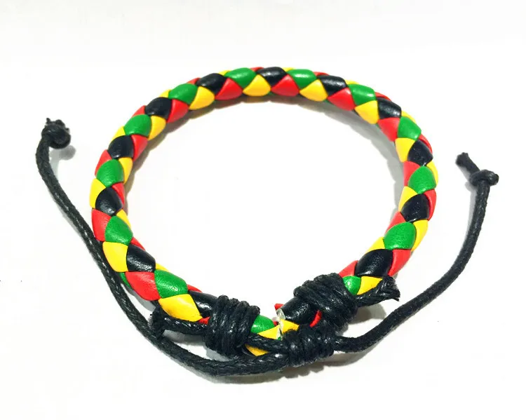 Ямайский браслет в стиле хип хоп модный панк зеленый желтый красный 50 шт./Лот