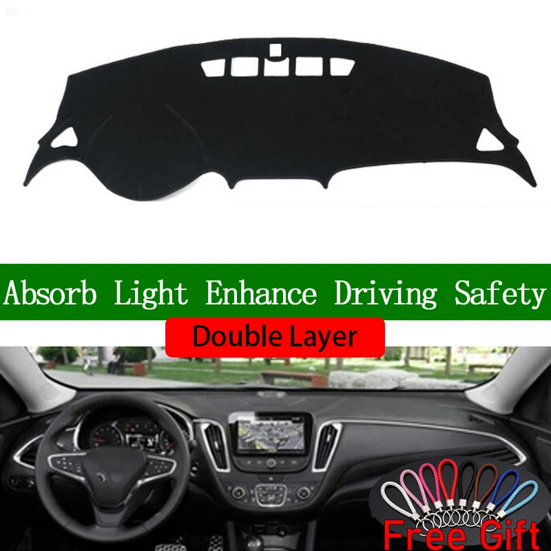 

Double Layer Car Stickers For Chevrolet malibu xl 2015 2016 2017 2018 Dashboard Cover Car Accessories Interior Car Decals