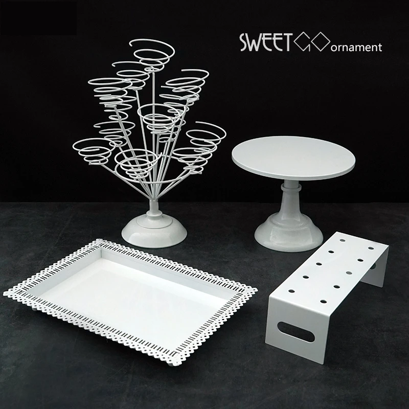 

Набор белых подставок для торта SWEETGO, инструменты для мастики и торта, десертный стол, Свадебная вечеринка, baby shower, набор для торта от поставщ...