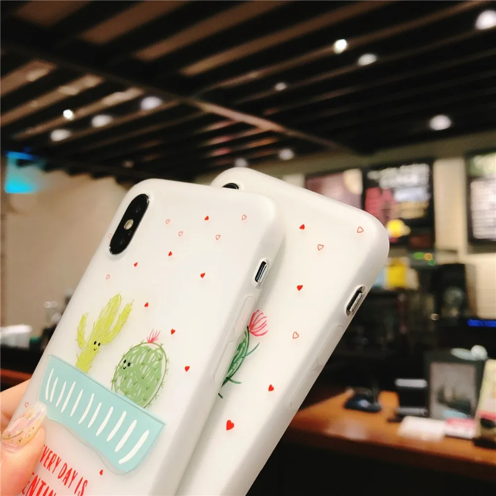 Cute cartoon plant Patrick star pattern transparent soft TPU back cover for iPhone 6 6s 7 8 Plus X Xs Max XR phone case FUNNDA |