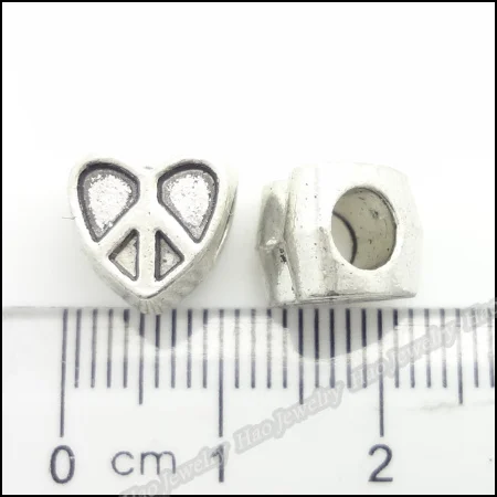 Оптовая продажа 60 шт. мода тибетского серебра в форме сердца любовь бусины