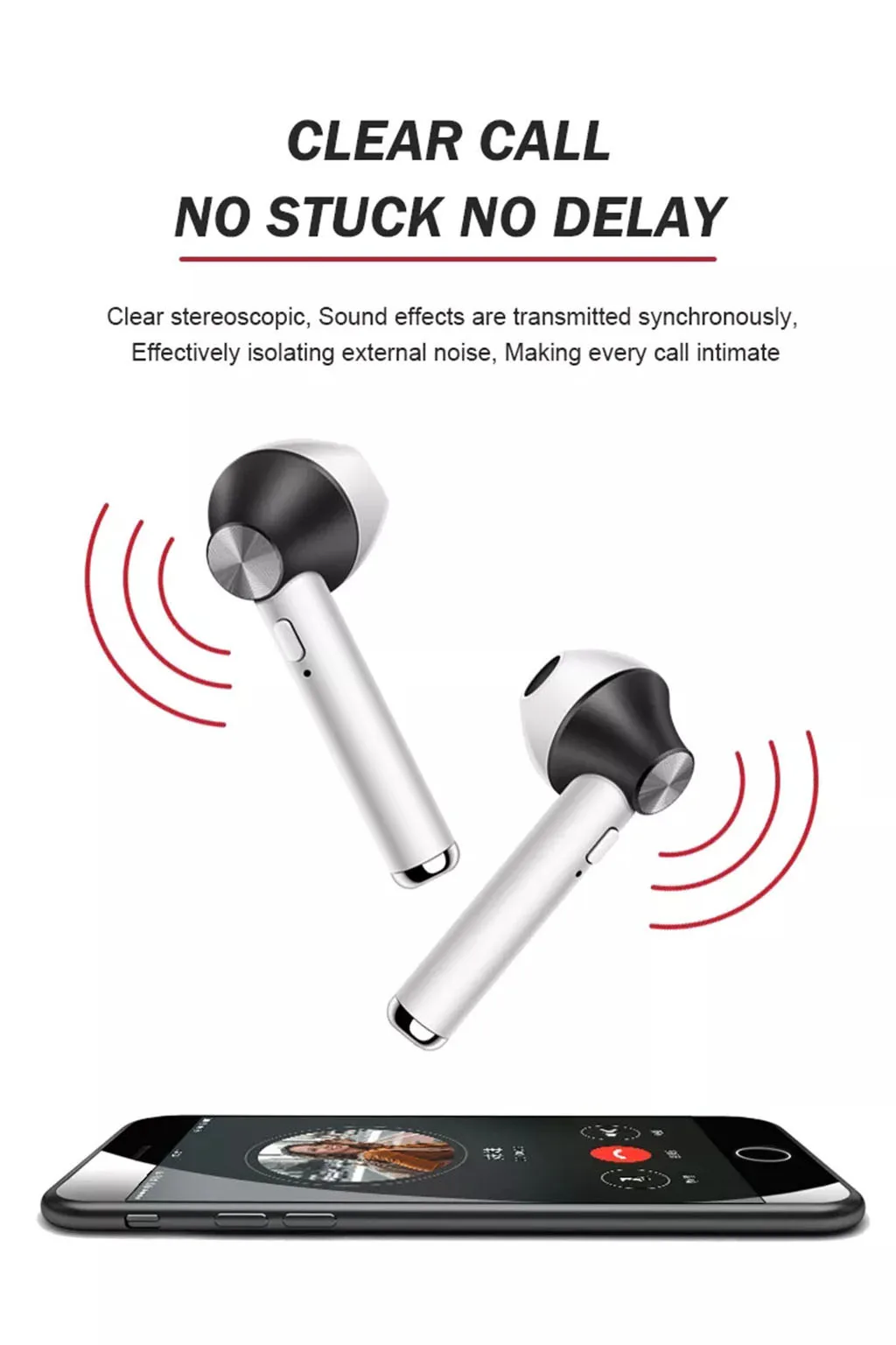 Bluetooth стереогарнитура Twin беспроводная гарнитура с сабвуфером музыкальная для