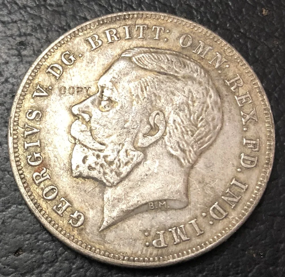 1935 Великобритания 1 Корона-Джордж V Юбилейная Посеребренная КОПИЯ монета | Дом и