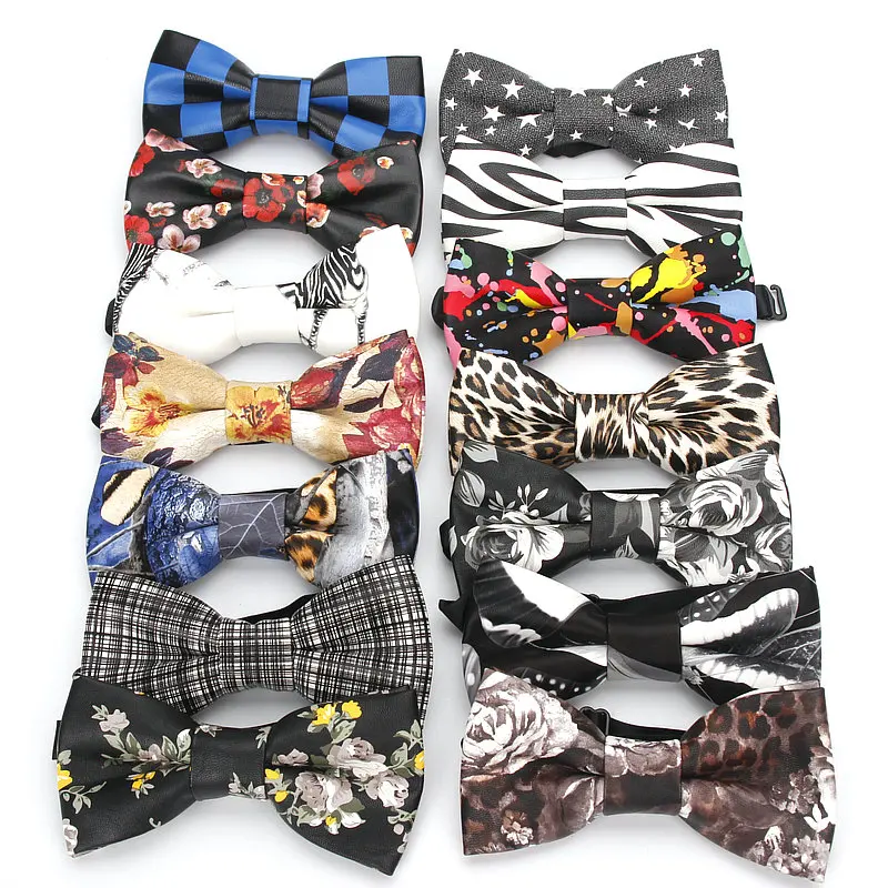 Мужской клетчатая галстук бабочка из искусственной кожи модный Свадебный с