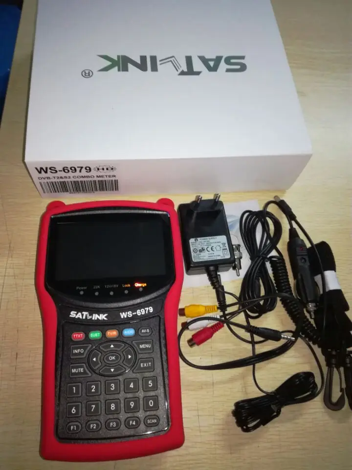 Satlink WS-6979 спутниковый искатель DVB-S2& DVB-T2 MPEG4 комбо+ спектр спутниковый измеритель искатель ws-6950 спутниковый искатель ws6979 метр - Цвет: Silica gel