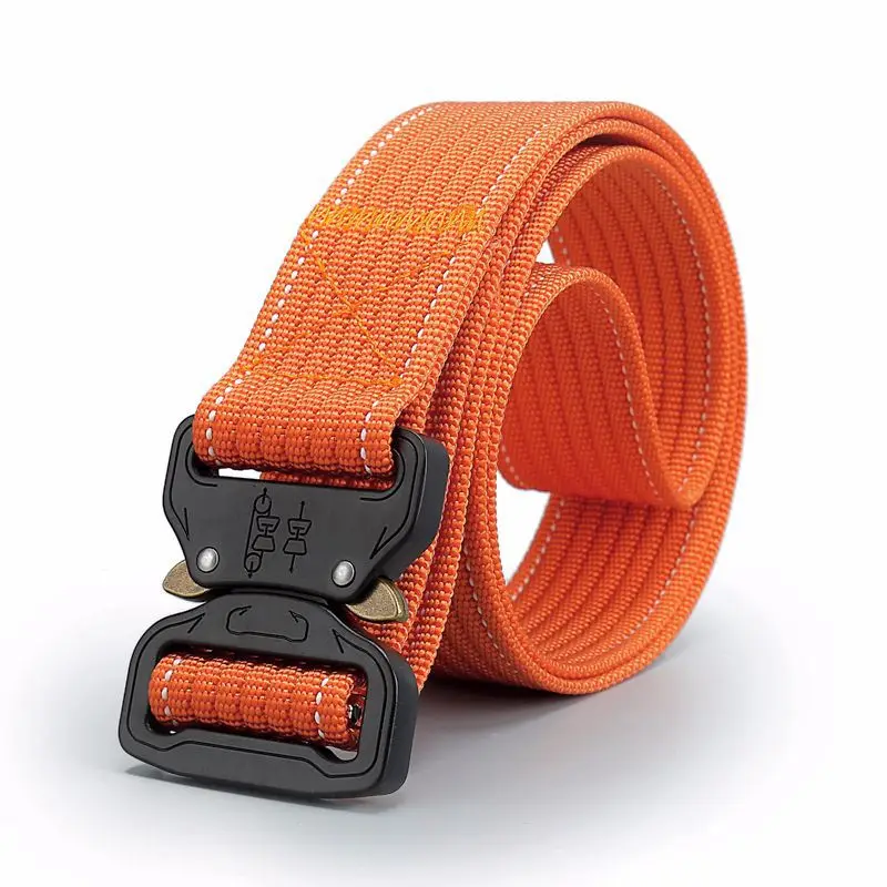 Orange Belt Унисекс, Кобра, пряжка, тактический ремень для брюк, повседневные нейлоновые армейские ремни, тренировочное оборудование, ремень, мужской черный военный пояс - Цвет: Orange Belt