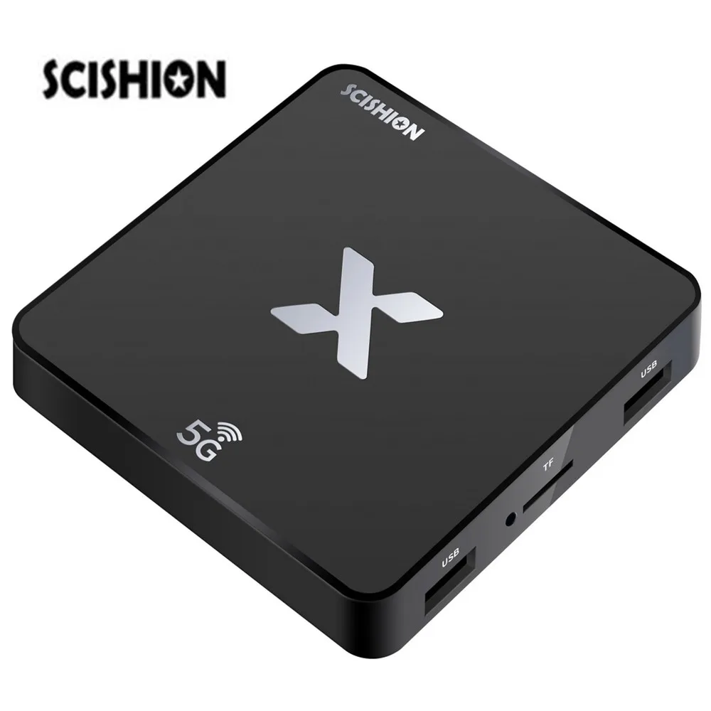SCISHION модель X 4 K Smart tv Box Android 8 1 Rockchip3229 2 Гб 16 5 г WiFi 100 Мбит/с H.265 телеприставка PK MAGICSEE