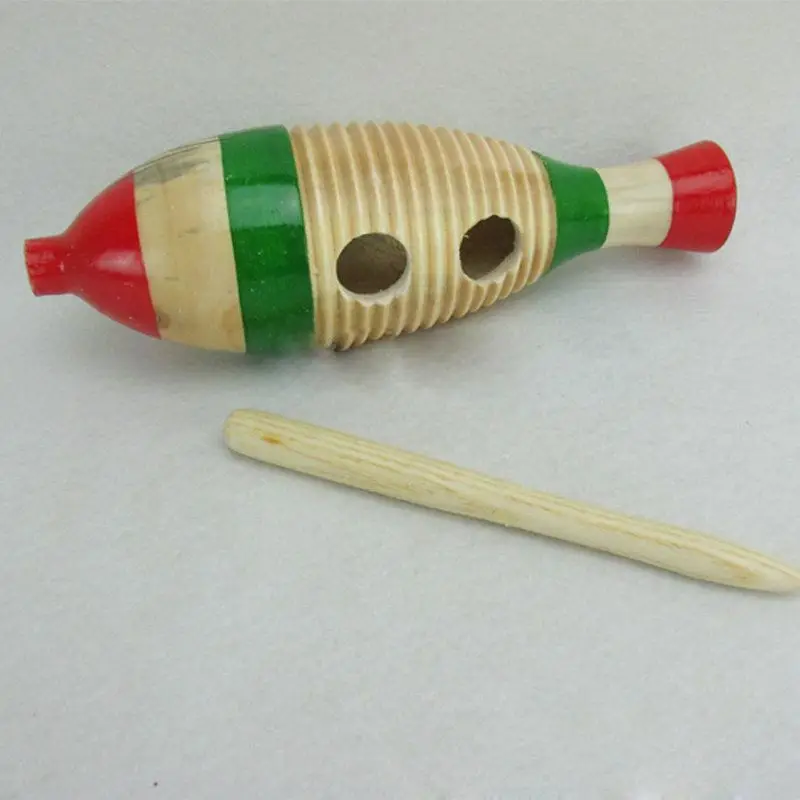 HLBY-Wood Guiro Fish-Shaped Kid детская музыкальная игрушка ударный инструмент | Спорт и