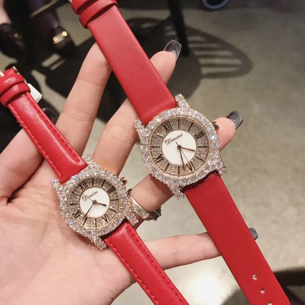 Роскошные женские часы Blingbling с кристаллами ювелирные изделия винтажные римские