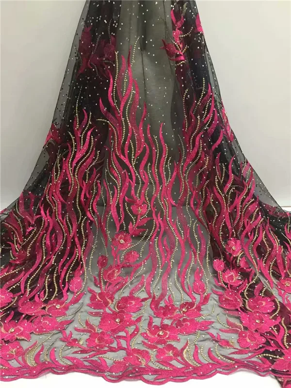 Новое поступление африканская Тюлевая кружевная ткань для вечернего платья