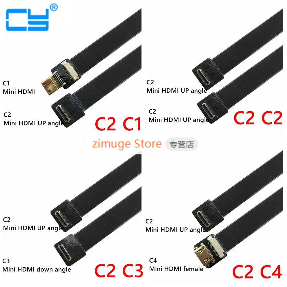 C2 Mini HDMI up angle adpter to Micro угол 90 градусов FPV кабель для мультикоптера аэрофотосъемки