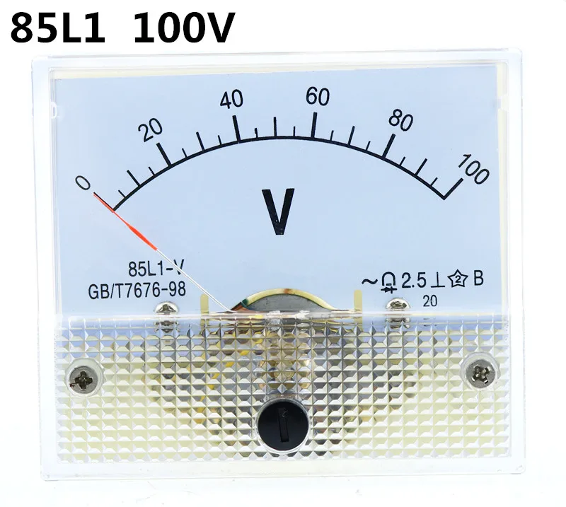 1 шт. 85L1-V 100 V AC Аналоговый вольтметр панельный измеритель напряжения 64*56 мм