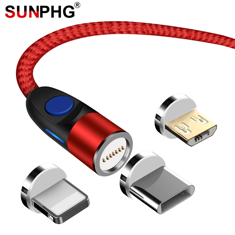 SUNPHG 3A Быстрая зарядка Магнитный Micro usb type-C кабель для iPhone xs max Магнитный зарядный провод для samsung Oneplus мобильный телефон