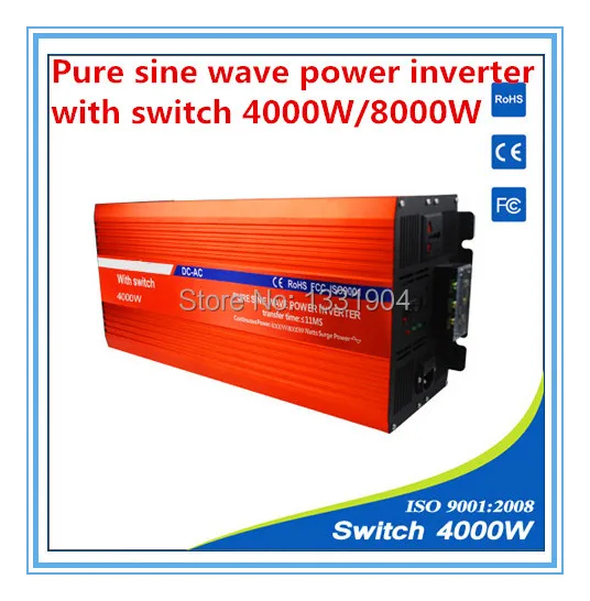 

Инвертор немодулированного синусоидального сигнала, 4000 Вт, 24 В постоянного тока в 220 В переменного тока, Инвертор солнечной энергии с автома...