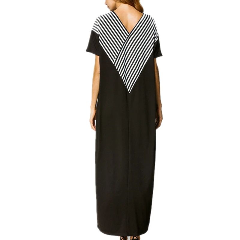 Брендовое черное платье-кафтан модное Платье макси с v-образным вырезом Мягкое