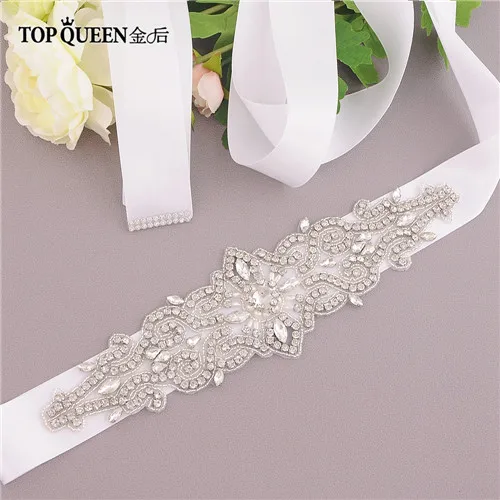 TOPQUEEN S26 кристалл и стразы платья Пояс аксессуары Свадебные ремни для невесты пояс для невесты - Цвет: White
