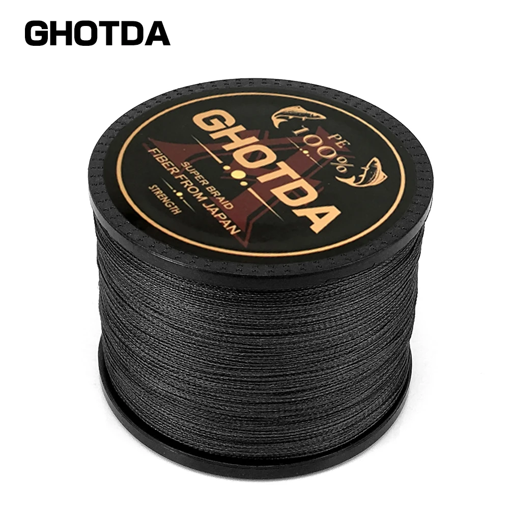 GHOTDA 4 нитей лески черный Комплексная плетеный провод для ловли карпа морской