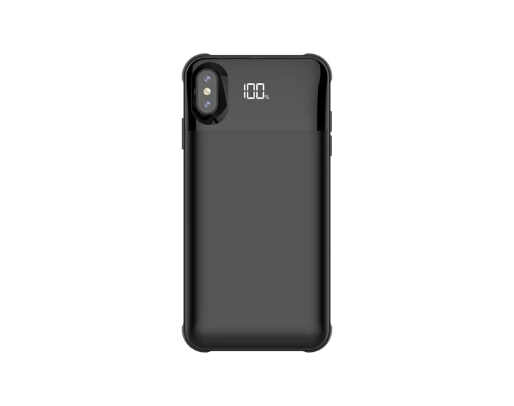 Чехол для зарядного устройства для iPhone XS MAX XR XS X, отдельный чехол для аккумулятора, беспроводной зарядный внешний аккумулятор, светодиодный чехол с цифровым дисплеем