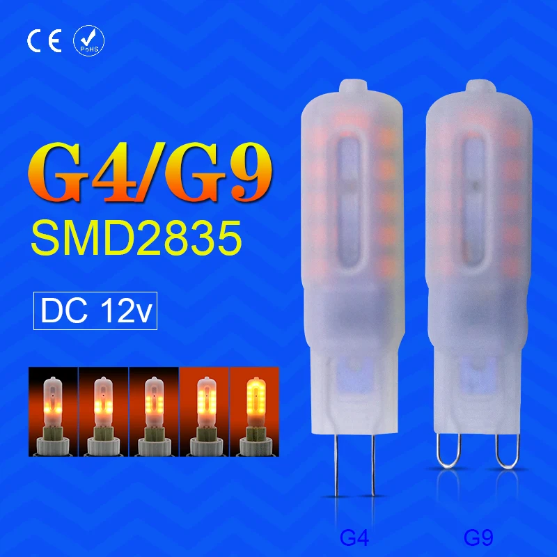 Низкая Напряжение DC12V G9 светодиодный лампы в форме свечи с эффектом пламени SMD2835
