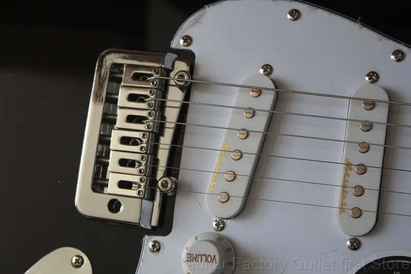 Заводской магазин кленовый зубчатый гриф винтажная черная гитара Yngwie Malmsteen Big Head