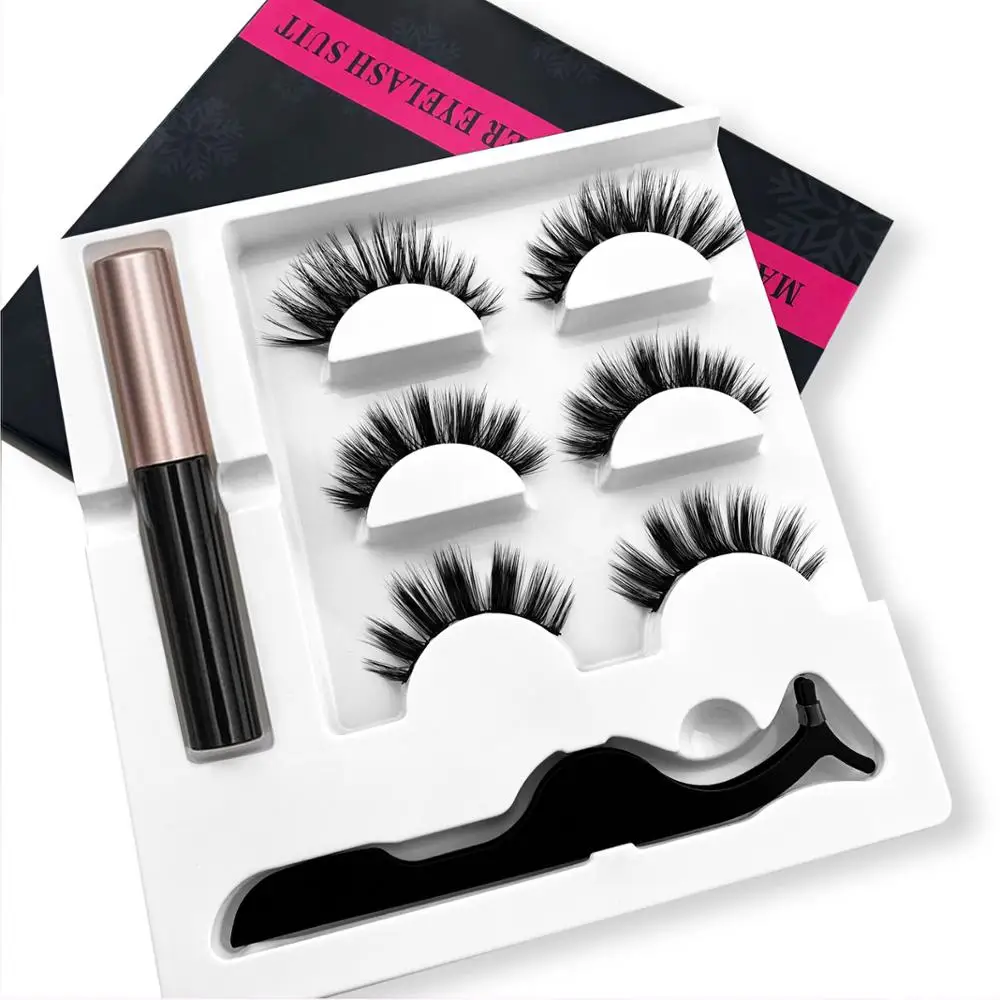 3 пары магнитных накладных ресниц натуральные ресницы жидкая подводка для глаз +