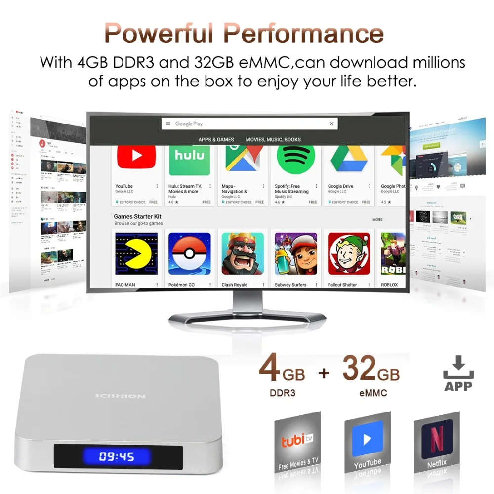 Leelbox AI One tv Box android 9 0 загрузка приложений H6 4 ГБ DDR3 32 Гб EMMC 2 ГГц 5 wifi BT4.0 поддержка 4K H.265