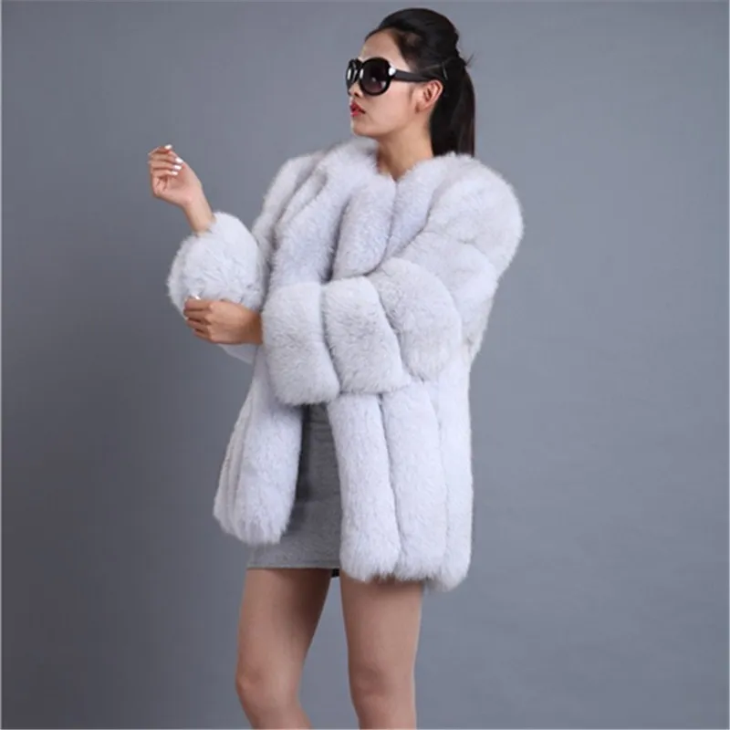 Лидер продаж модное высококачественное пальто BINYUXD из лисьего меха Женское