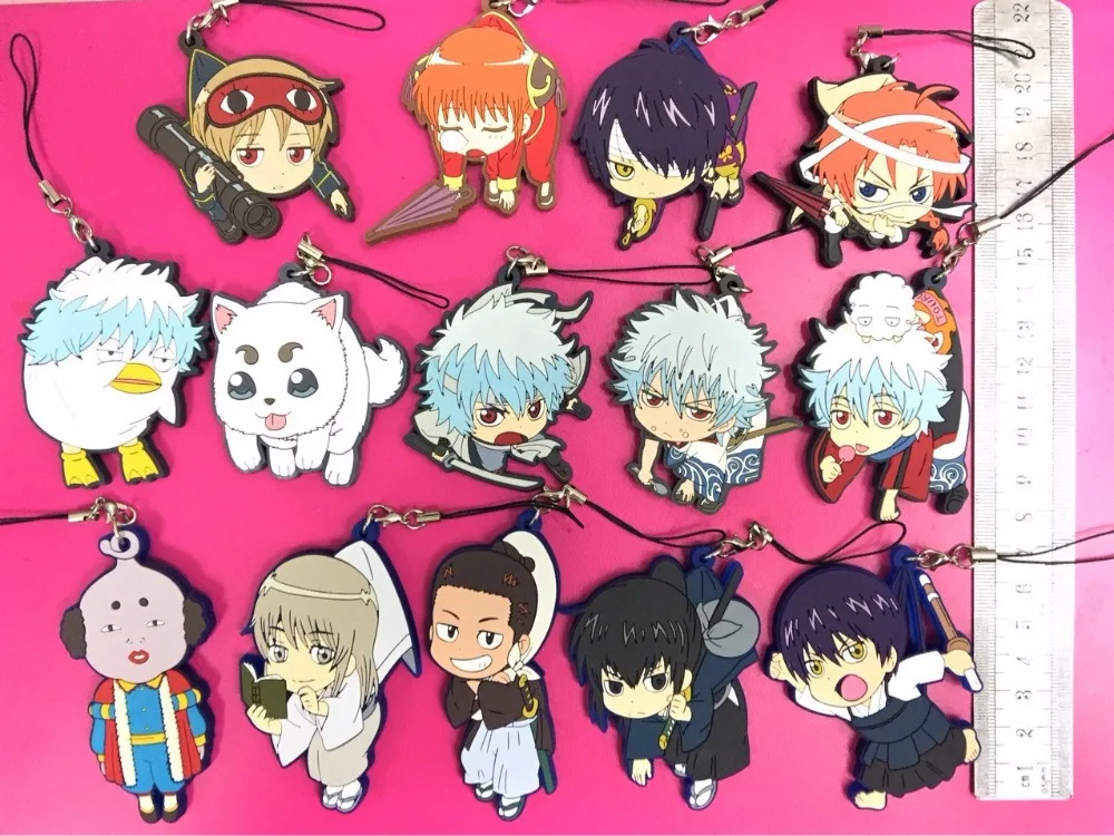Цвет при отправке выбирается случайным образом 14 шт./лот Gintama аниме брелок Sakata