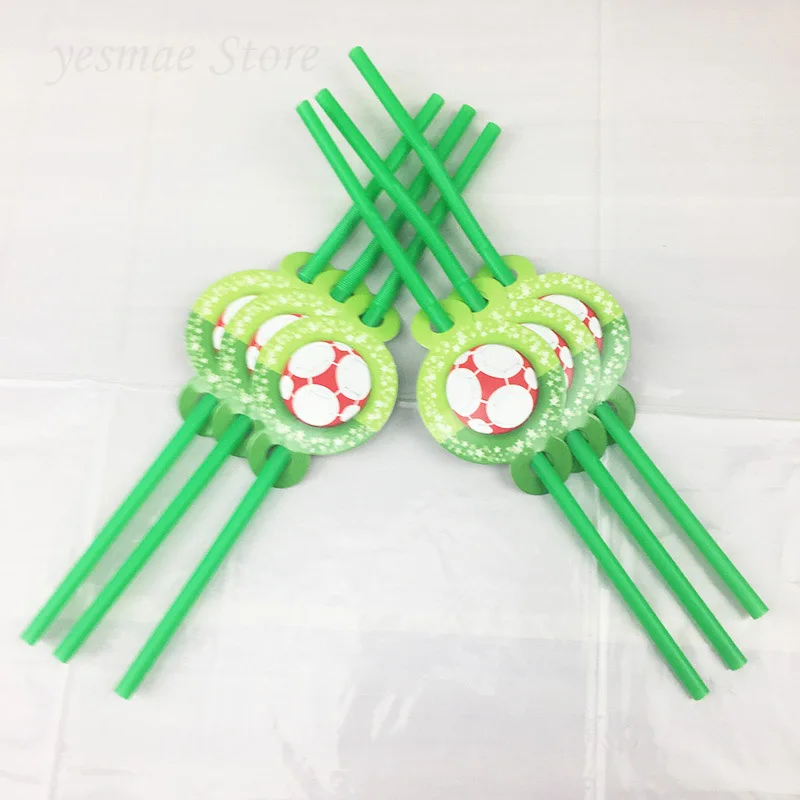 12 шт./лот для игры в футбол мальчиков возрасте гибкий питьевые соломки дня