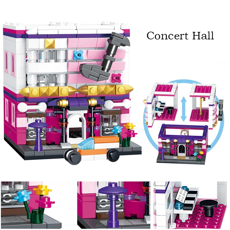 

Architecture Creator City Street View Restaurants Building Blocks Store Shop House Model Brick For Children MOC Toys