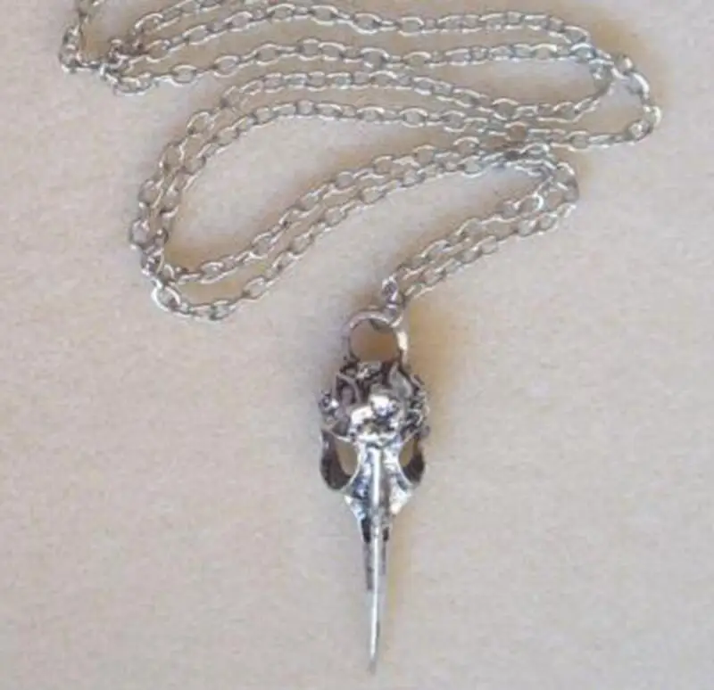 2 шт. Модные Винтажные ожерелья с кулоном Ворон Птица Череп-языческие готические