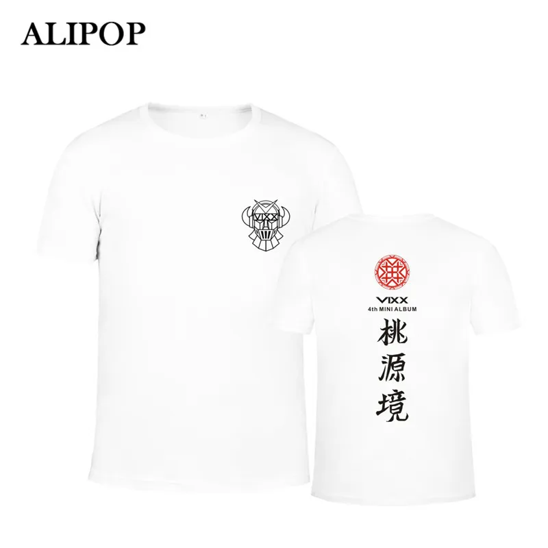 Корейская Мода KPOP VIXX 4 го мини альбома Shangri La хлопковая Футболка футболки топы