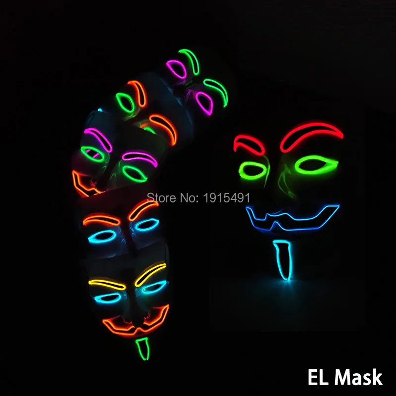 Высокое качество 6 цветов на выбор блестящая маска Vendetta Хэллоуин новинка