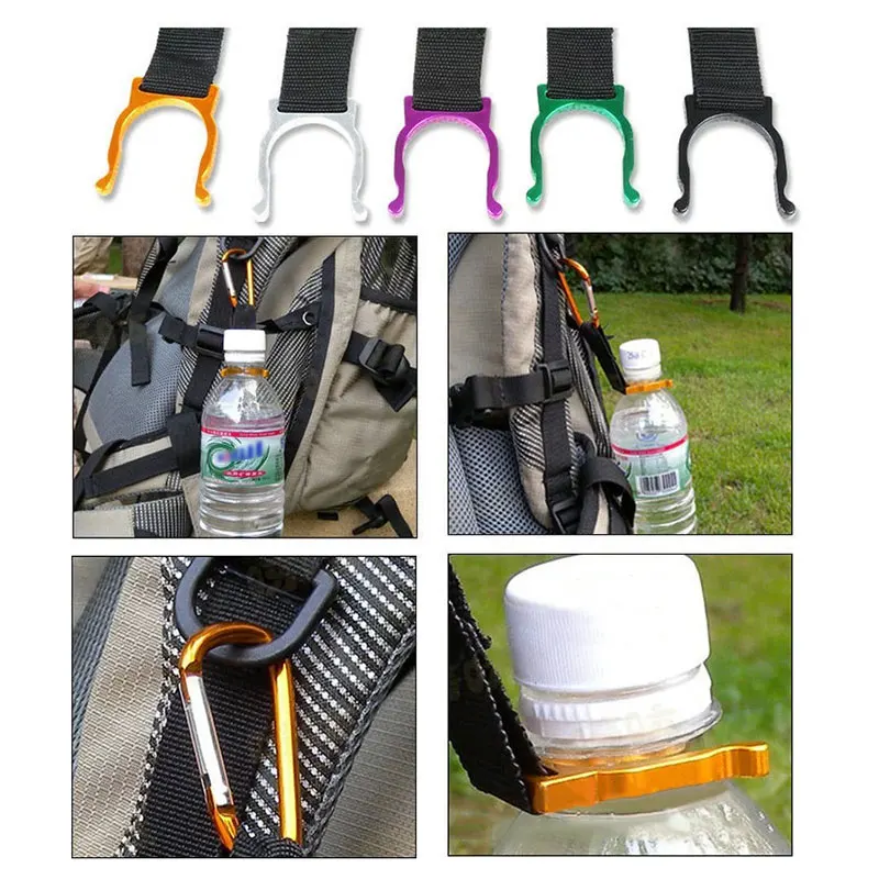 Кемпинг карабин бутылка для воды держатель с крючком и пряжкой зажим кемпинга
