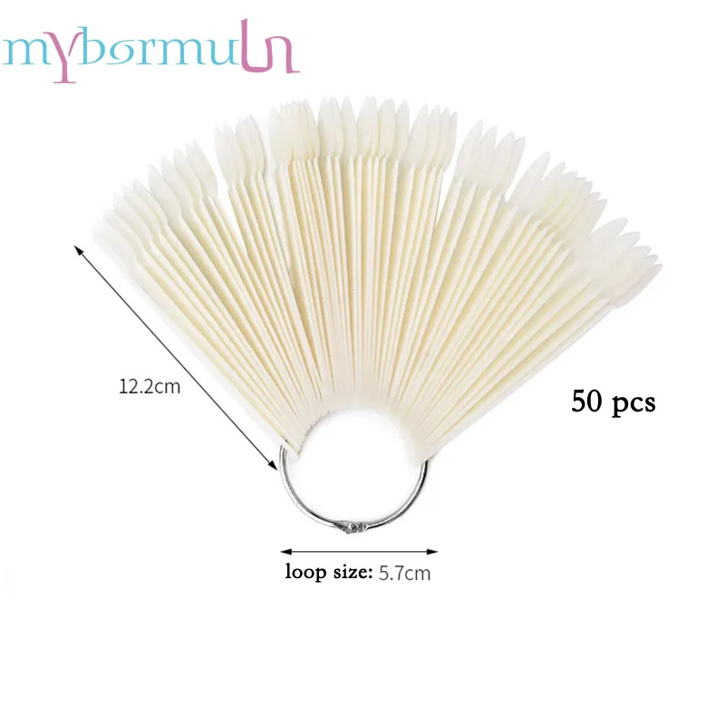 

50 Pcs Natural/transparent False Nail Art Tips Sticks Polish Display Fan Practice Board Finger Full Show Card Nails Tools NEW