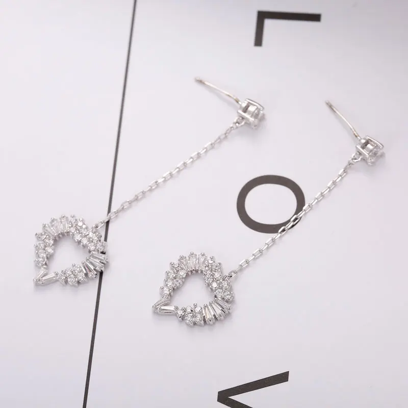 Высококачественные винтажные длинные висячие серьги с австрийскими кристаллами