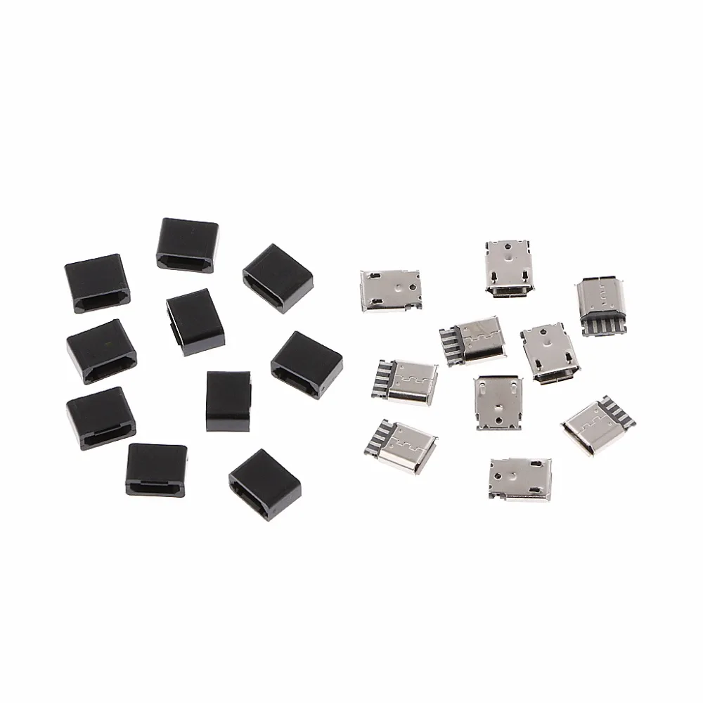 10 шт. DIY Micro USB 5 контактный гнездовой комплект разъем штекер паяльная сварочная