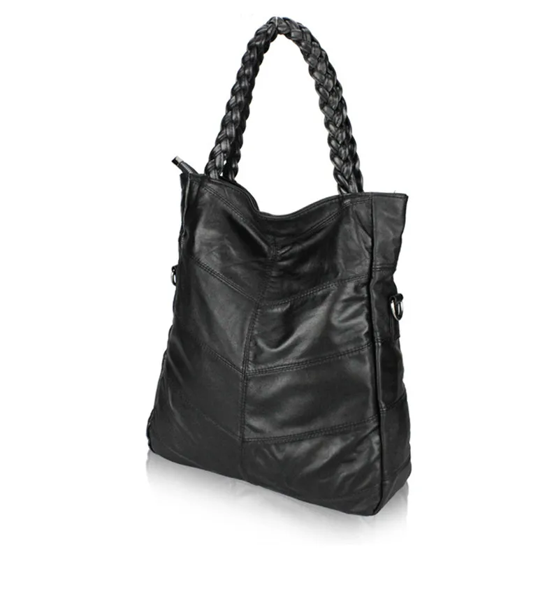 Модная женская сумка Jonon из натуральной кожи наплечная овечьей в стиле пэчворк