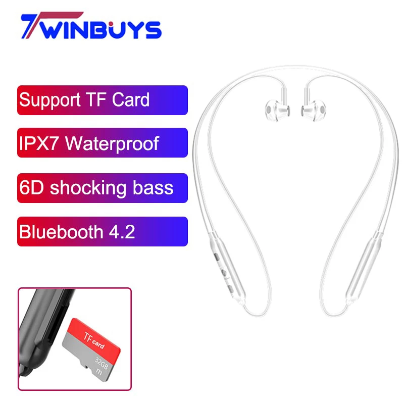 Спортивные Беспроводной наушники с креплением на шее Bluetooth 4 2 гарнитуры глубокий