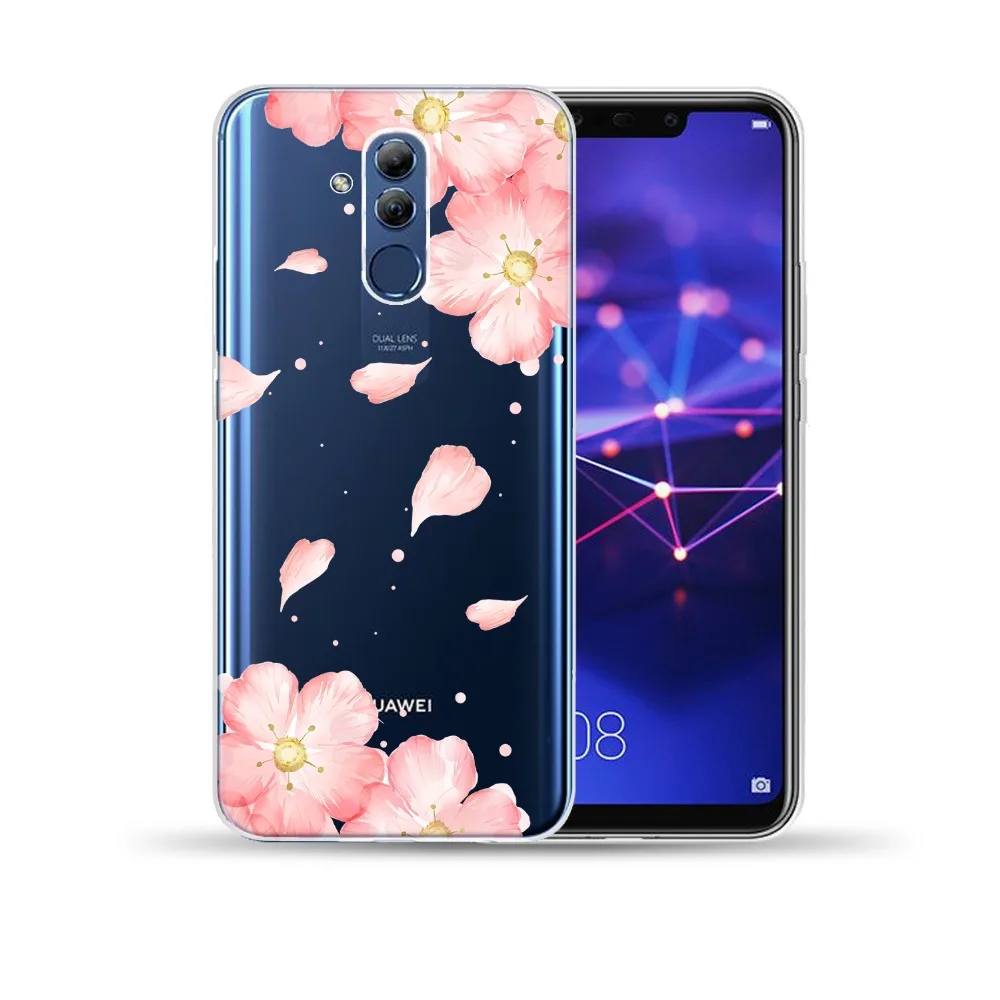 Пикантный мягкий чехол из ТПУ в стиле ретро с цветочным рисунком для Huawei Mate 10 20 Lite